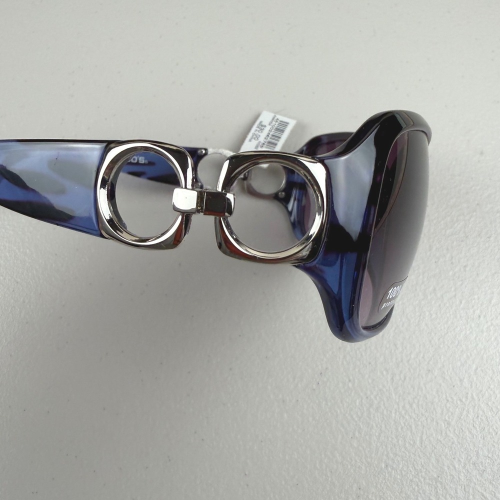 Chicos Amanda Sunglasses Blue Tortoise Oversized UV Protection NWT - Picture 5 of 7